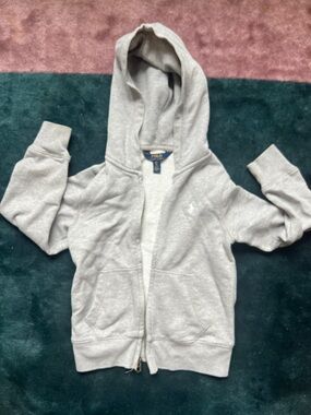 Polo by Ralph Lauren Heather Light Gray Kids Zip Hoodie
